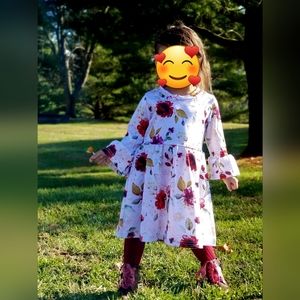 Beautiful white floral toddler dress